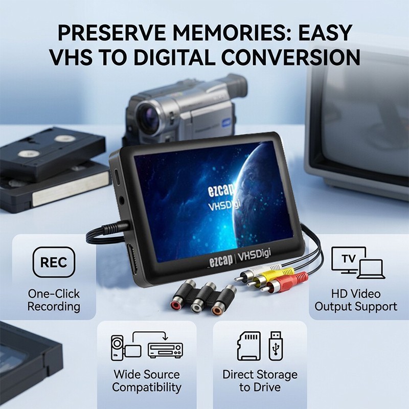VCR VHS Video to Digital Converter 3.0 Third Generation USB Capture Device