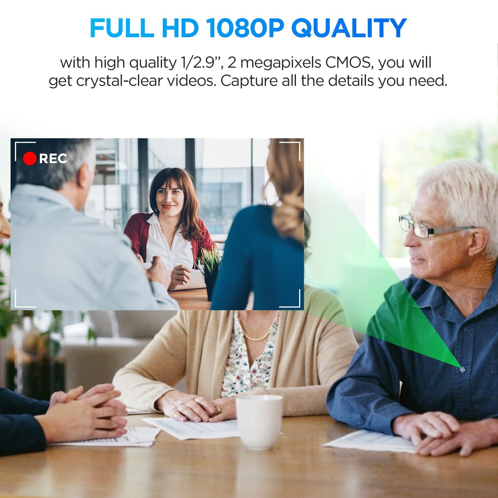 Button Camera 1080P Wearable External Phone Camera for Android