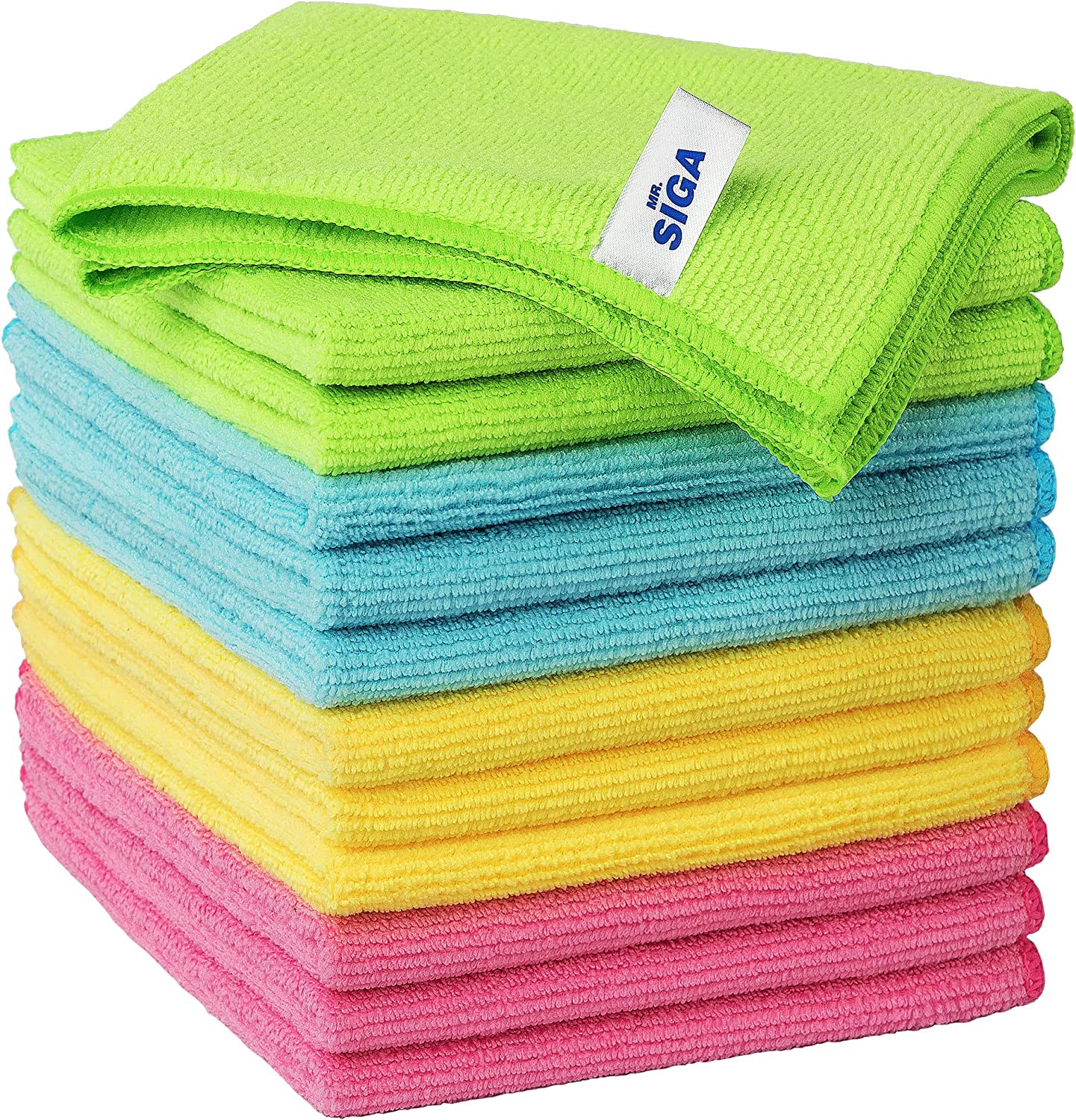 12pcs Microfiber Cleaning Cloth,Ultra Soft Material & Scratch Free-12.6" X 12.6"