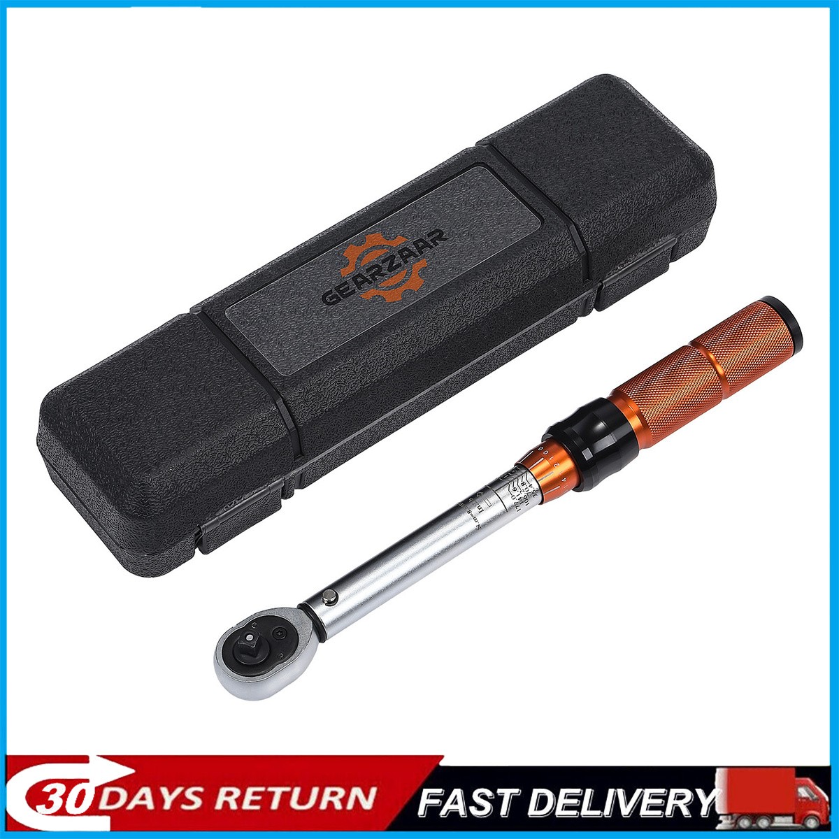1/4 Drive Click Torque Wrench Adjustable 2-20Nm 17.7-177 INLB Orange Grip