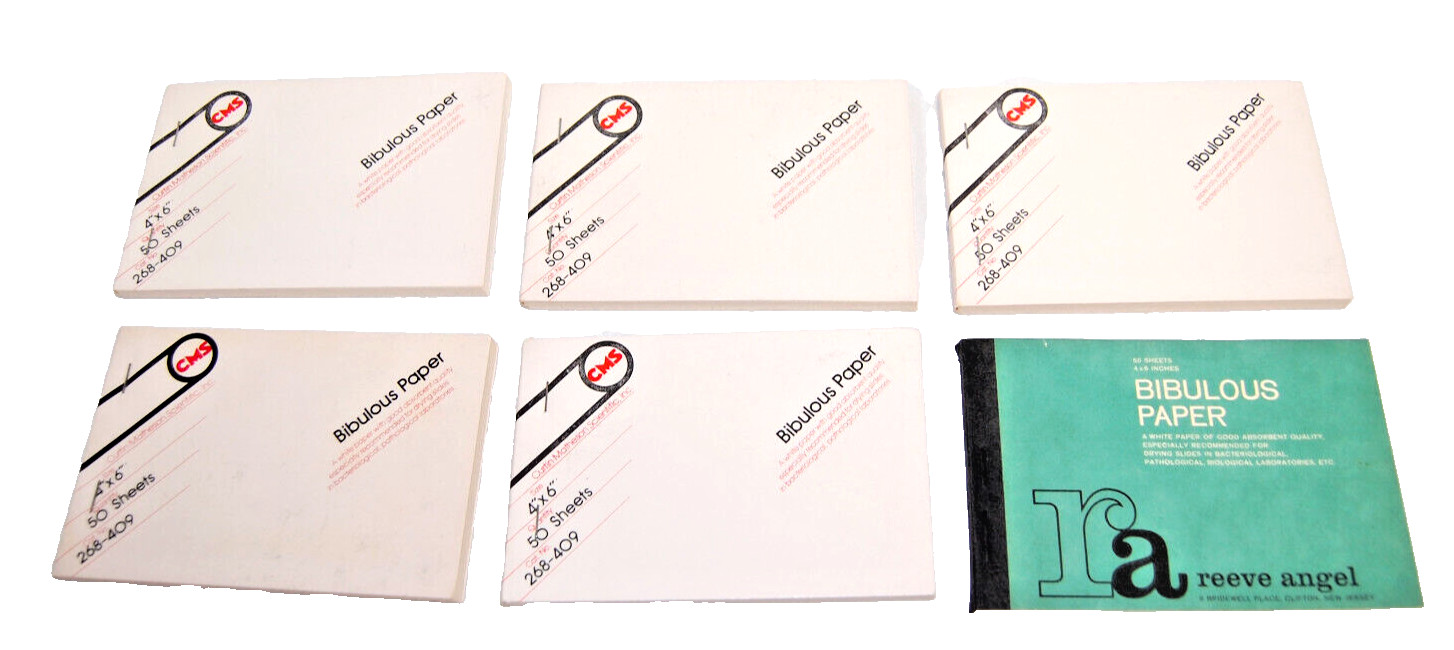 Bibulous Paper 4" X 6"  50 Sheet Books CMS & Reeve Angel  Lot of 6 Books   T2095