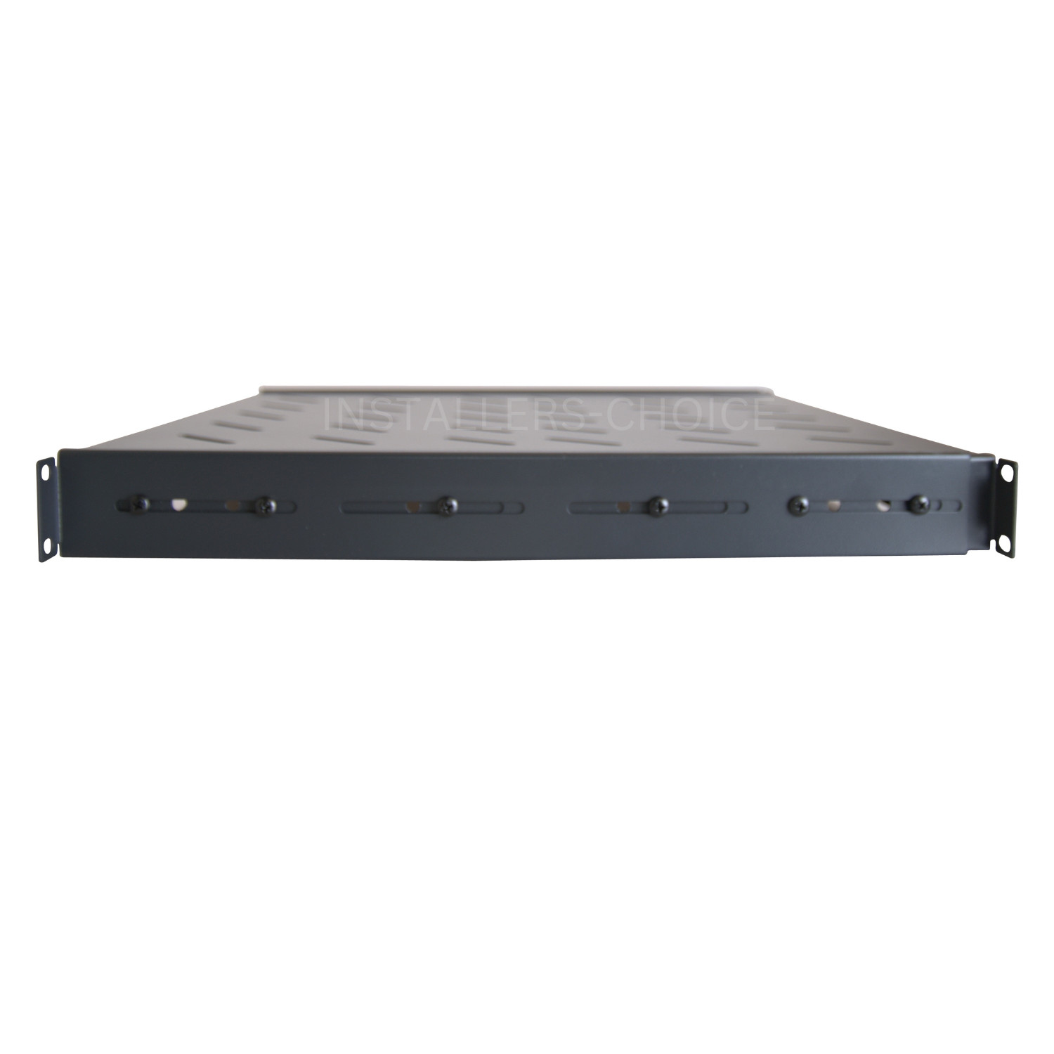 Fixed Rack Vented Server Shelf 1U 19" 4-Post Adjustable Depth 17" to 33", Black