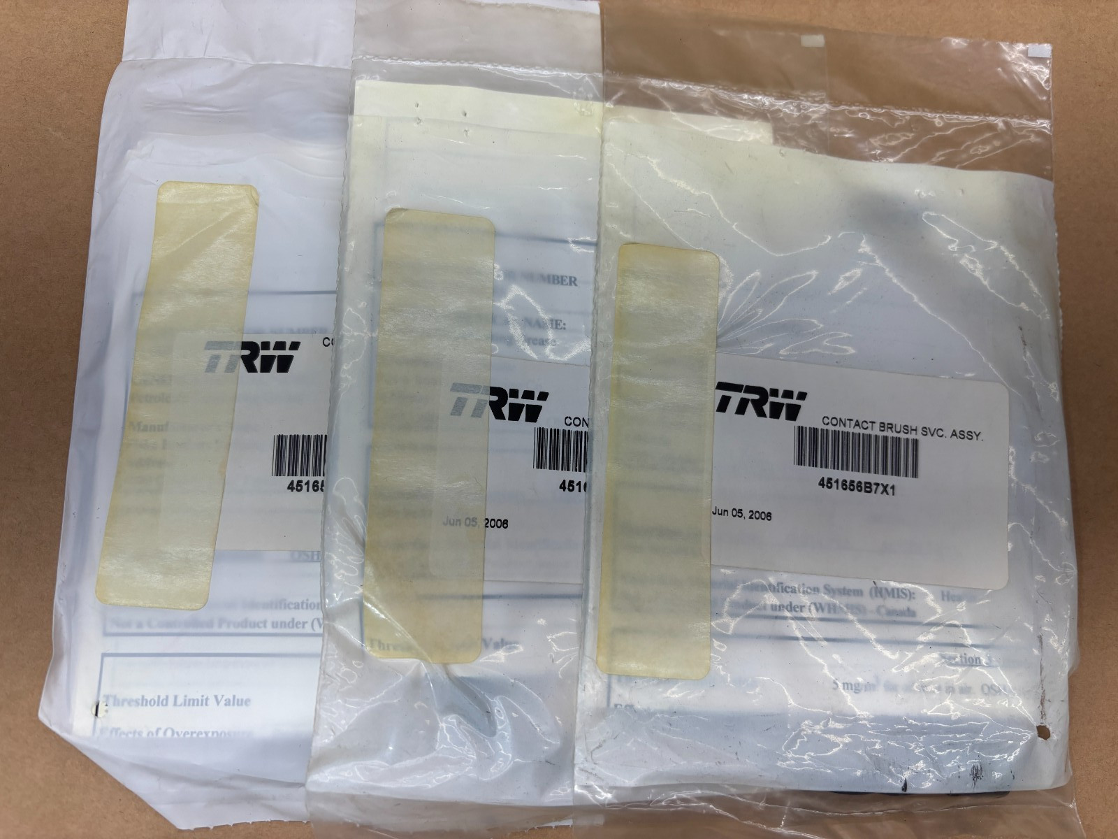 Lot of 3x TRW 451656B7X1 Horn Contact With Lube