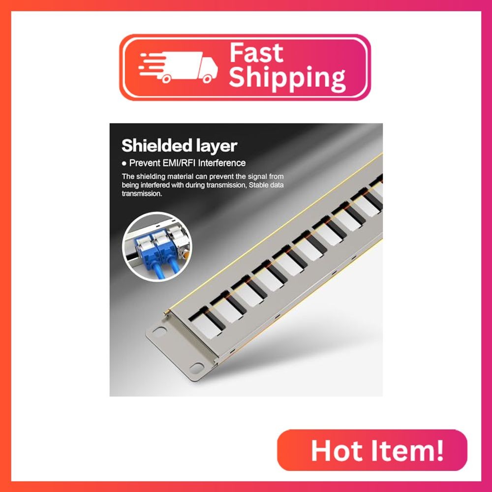 PBAEGAV 24 Port Patch Panel Blank UTP/STP Keystone Patch Panel for Business Netw