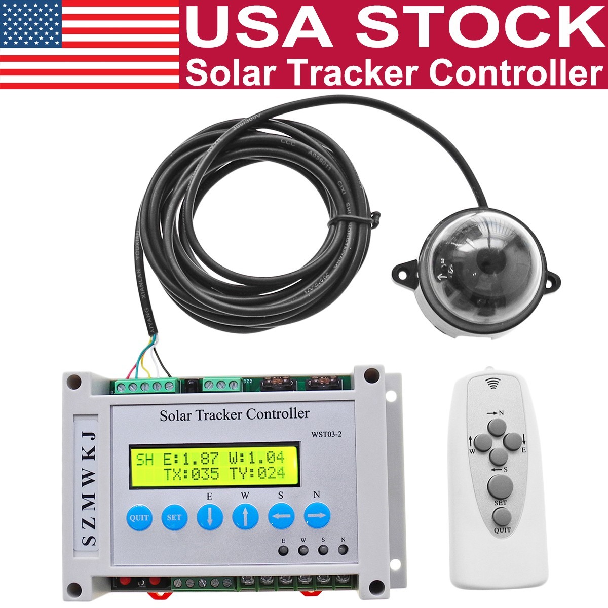 Electronic Dual Axis Solar Panel Sunlight Tracking System Tracker LCD Controller