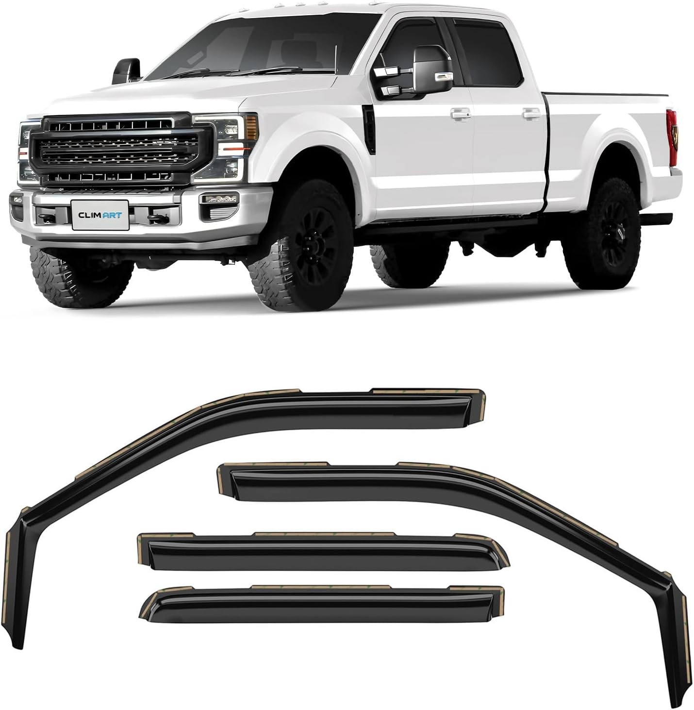 In-Channel Incredibly Durable Rain Guards Compatible with F250 to F550 Super Dut