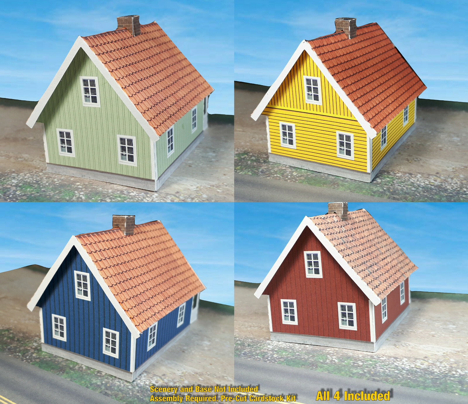N Scale Building - Cover Stock(paper) Pre-Cut Nordic Style house - NS4P