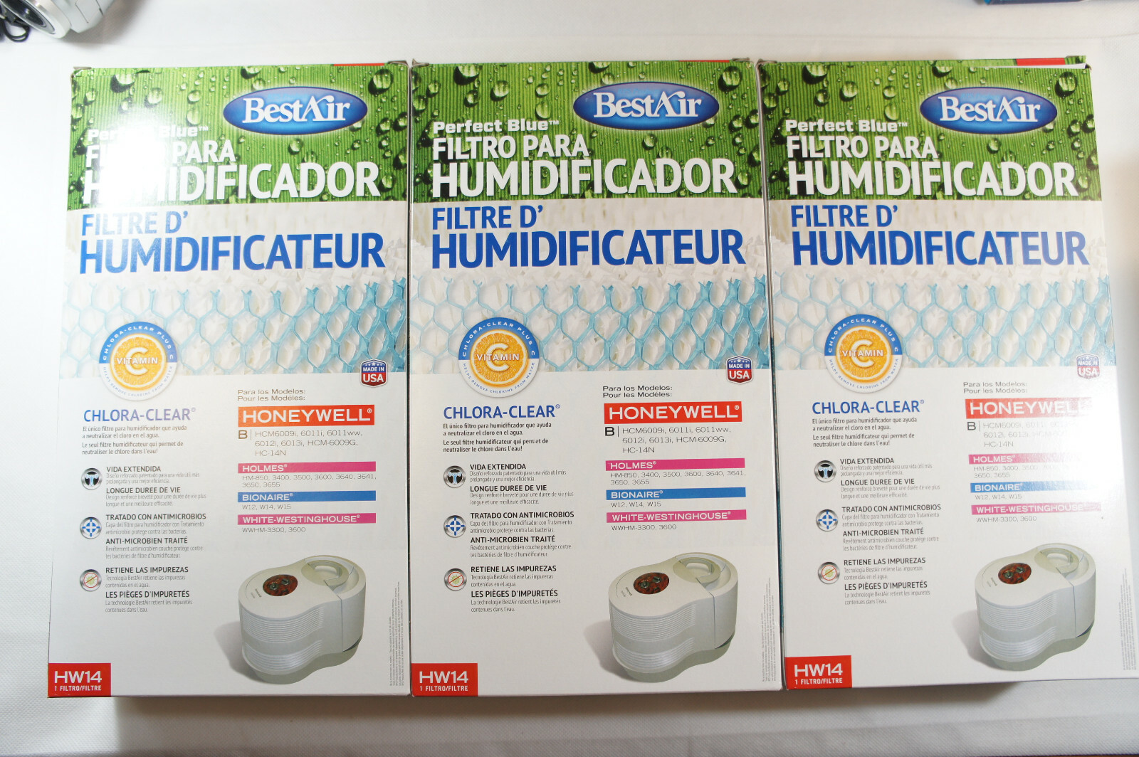 3 Box BestAir Humidifier Filter HW14 Compatible w/ Honeywell, Holmes, BioNaire