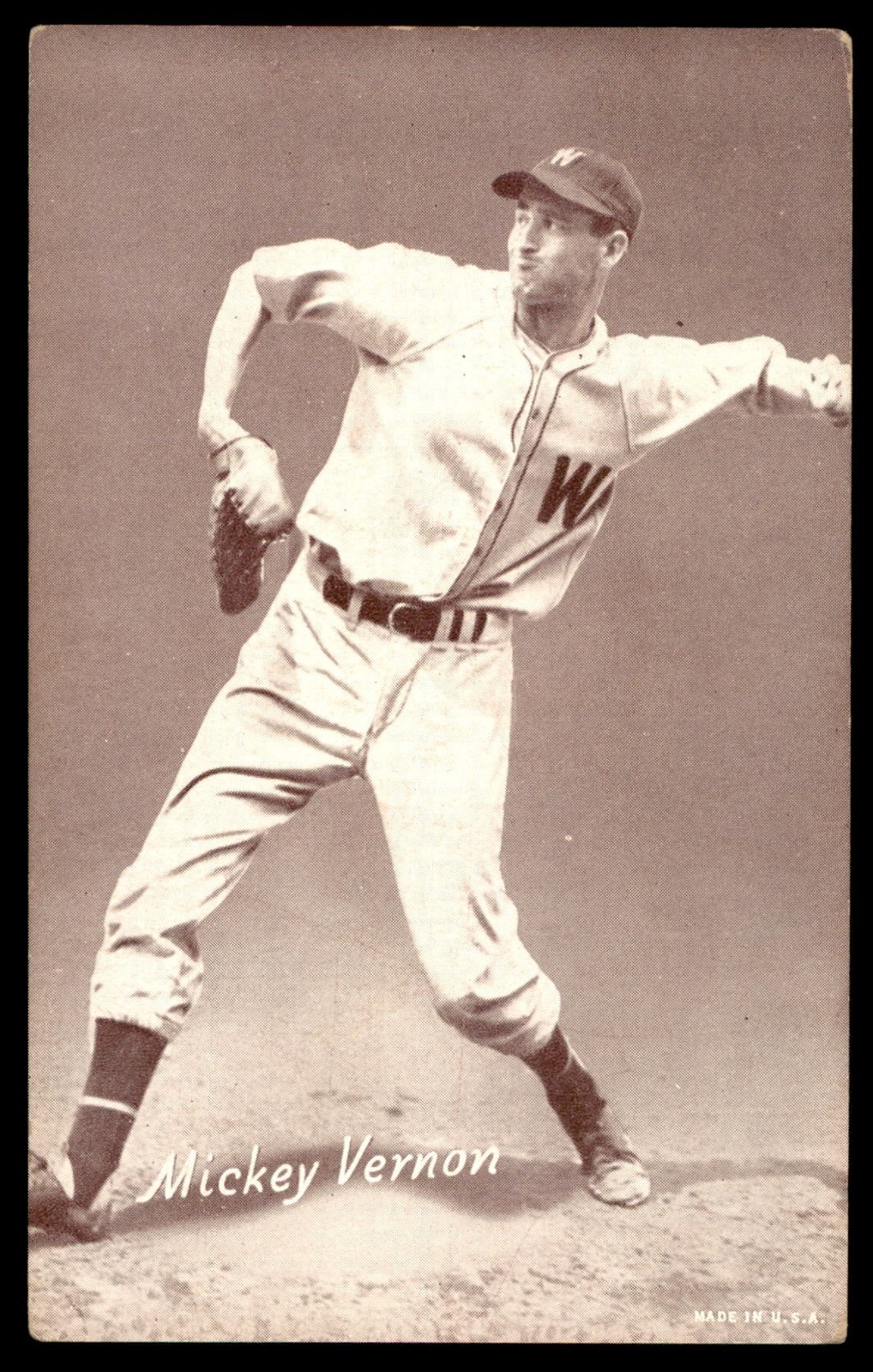 1947-66 Exhibits Baseball #297 Mickey Vernon Throwing VG *d4