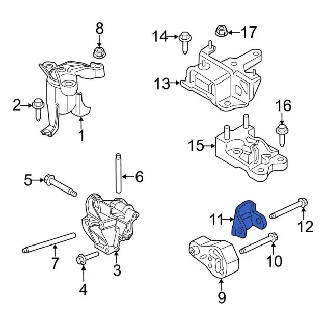 Genuine Ford Engine Support Rod Bracket AE8Z-6E042-C