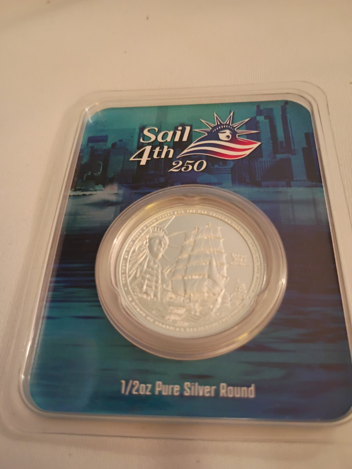 2026 Sail 4th 250 July 4th 1776–2026 1/2 Oz .999 Fine Silver Round #03777