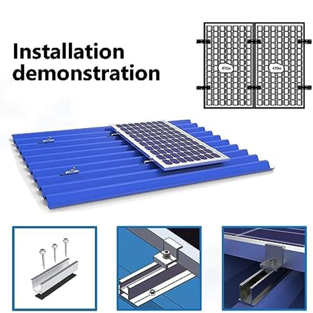Solar Panel Mount Kit for Flat Roofs and Boats with Easy Grip and Secure Hold