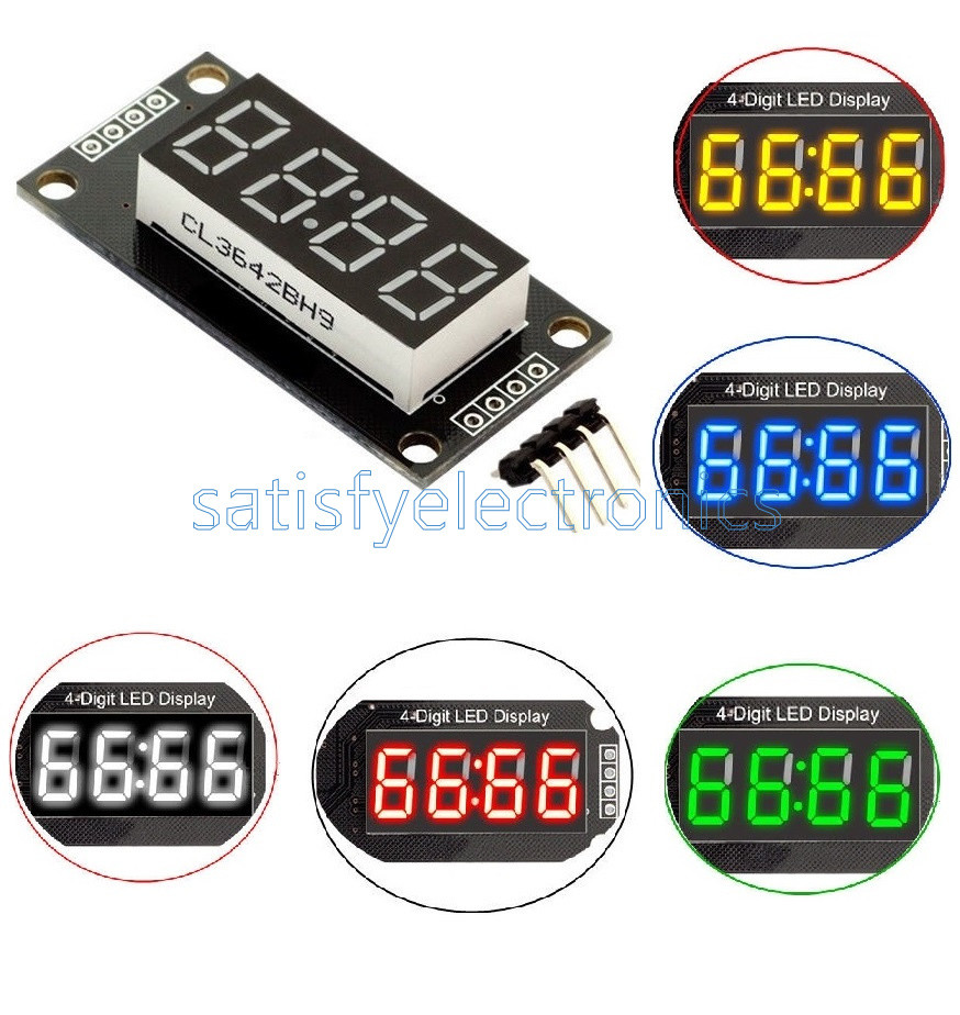 Red/Blue/Green/White 4-Bits Digital LED TM1637 Clock Tube Display 0.56" Inch NEW