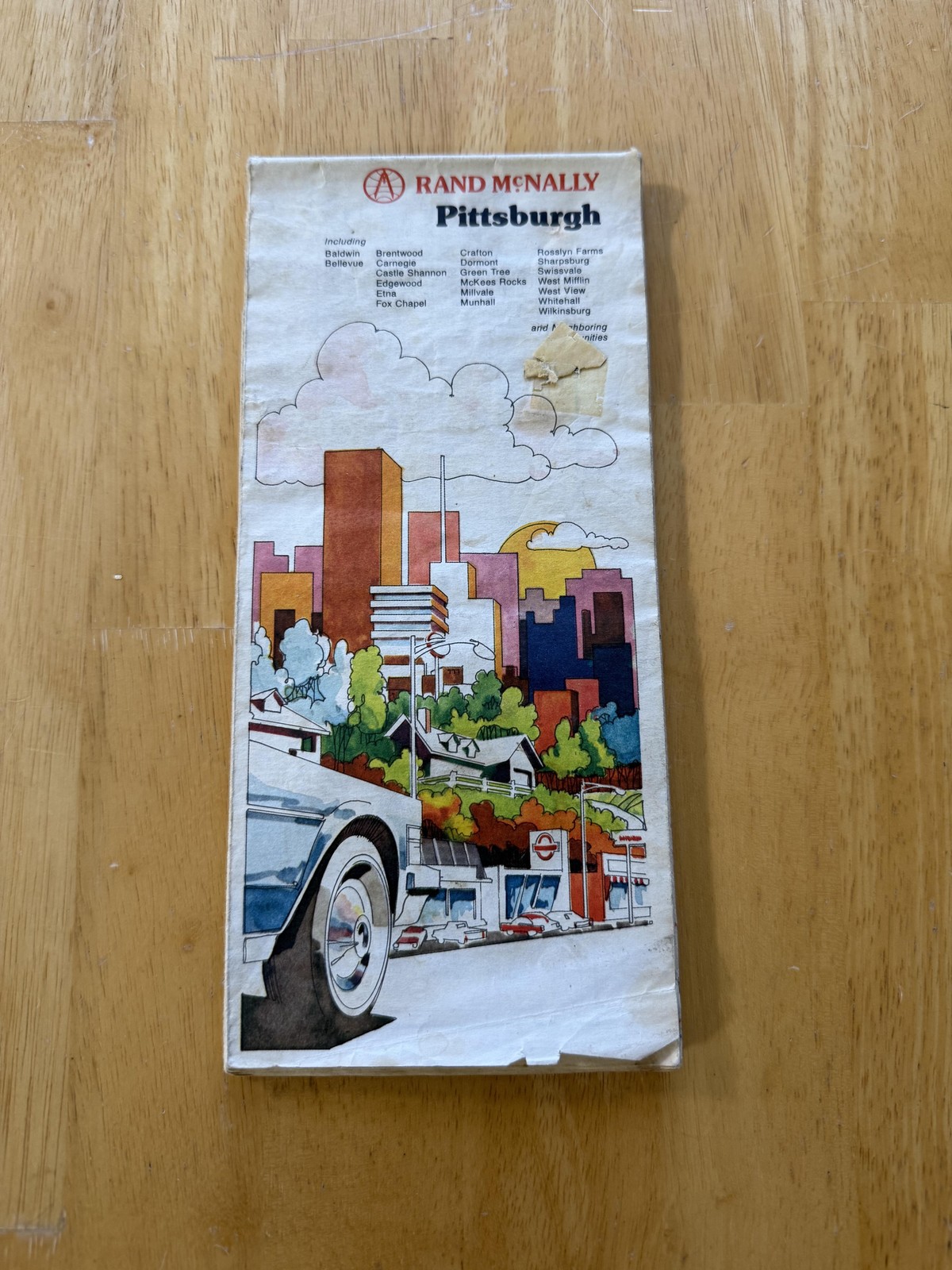 Vintage Rand McNally Pittsburgh Street Road Map Travel Folded Brochure USA