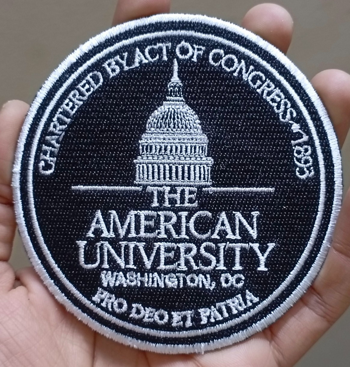 The American University Logo Iron On Patch - Sew Patch - Embroidered Patch