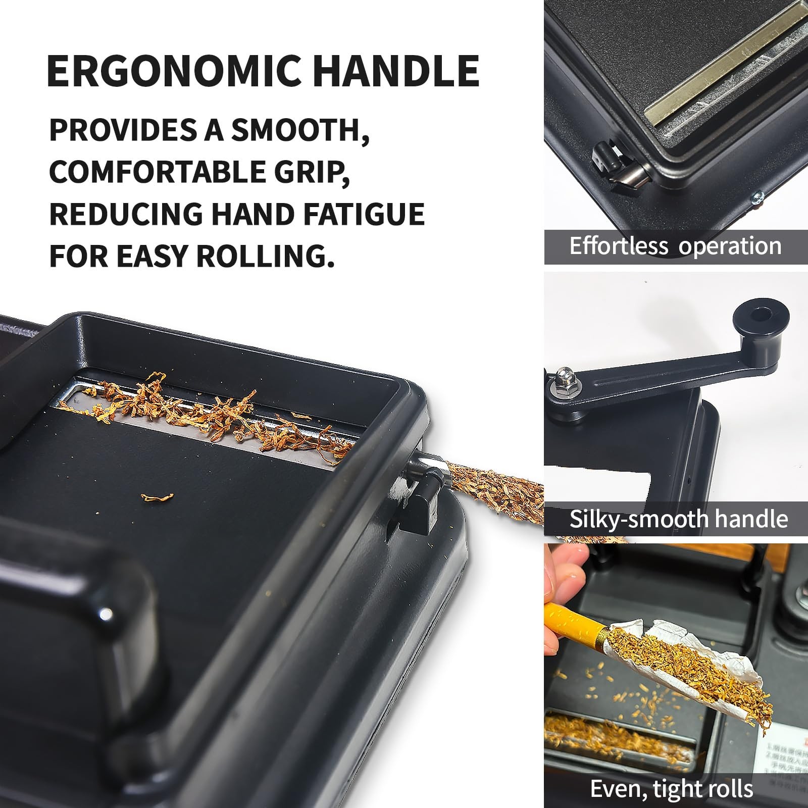 Cigarett Rolling Machine, Manual Cigarett Roller, Portable Black Rolling Ma