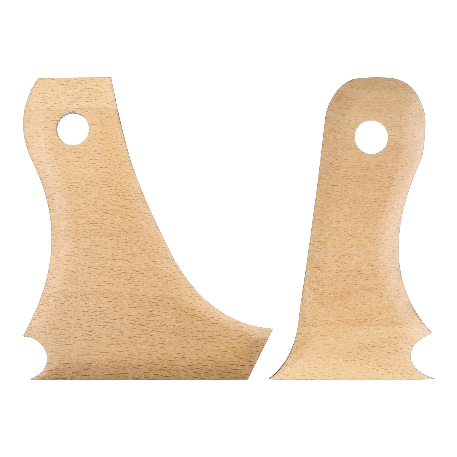 2pcs Pottery Ribs Trimming Tools Beech Pottery Profile Bundle Foot Curved Shaper