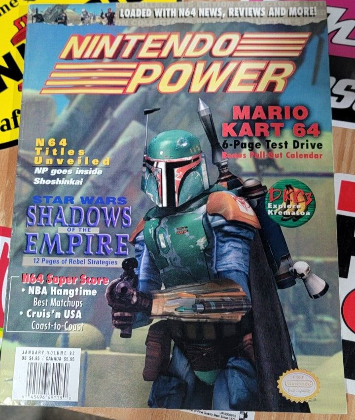 RARE Boba Fett Cover - Nintendo Power Shadows of the Empire w/ stickers vol 92