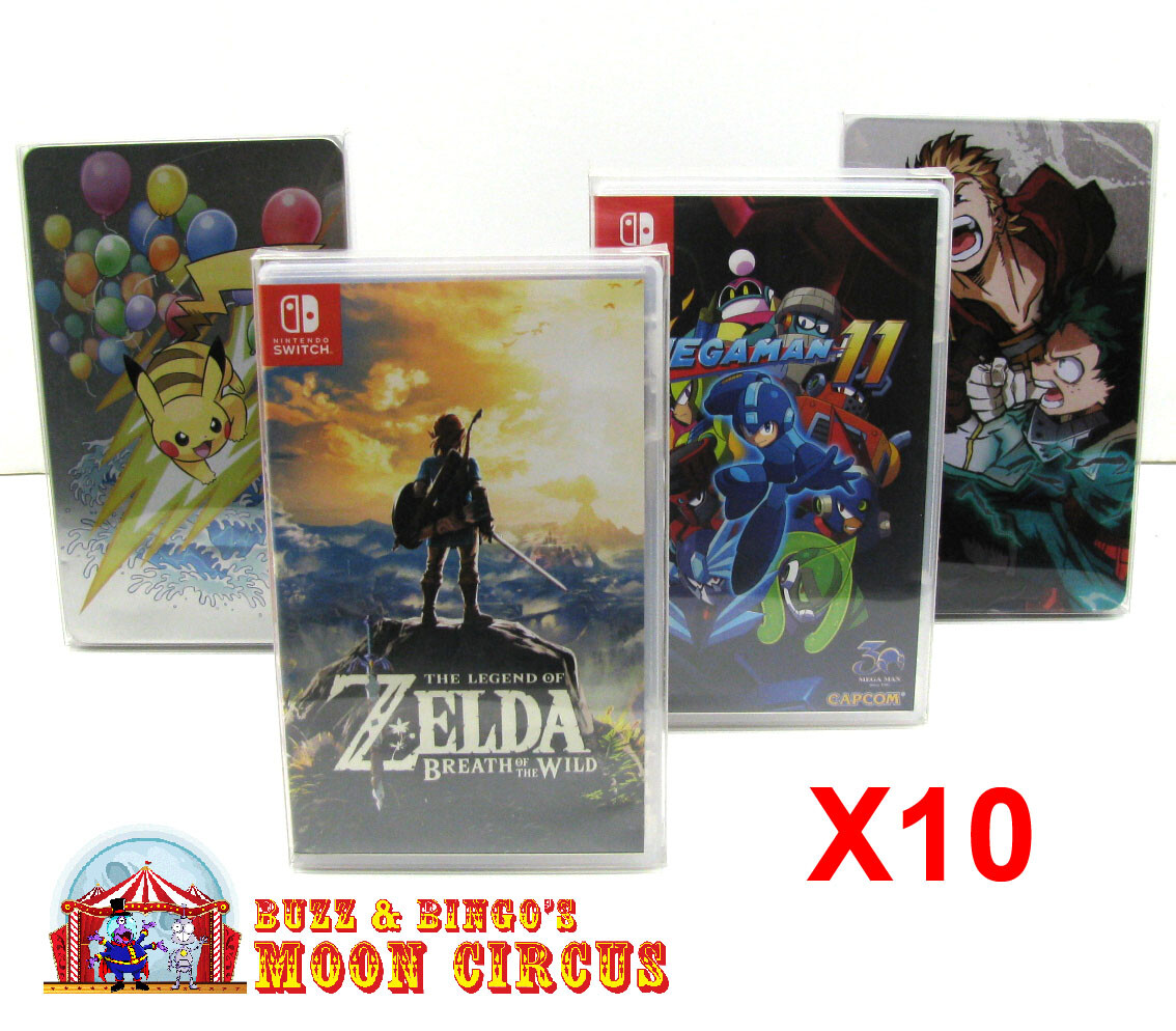 10x NINTENDO SWITCH PLASTIC & STEELBOOK GAMES - CLEAR PROTECTIVE BOX PROTECTOR