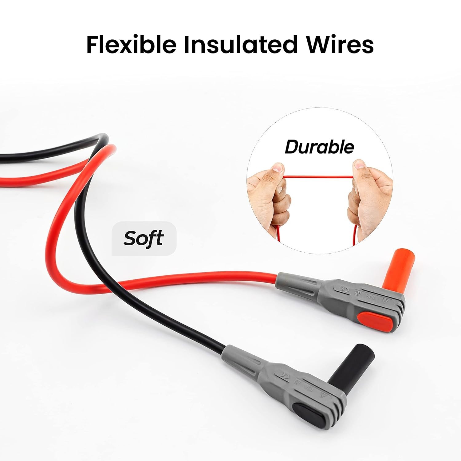Multimeter Lead Set for Electrical Testing, Soft Silicone Leads Kit for Flu...