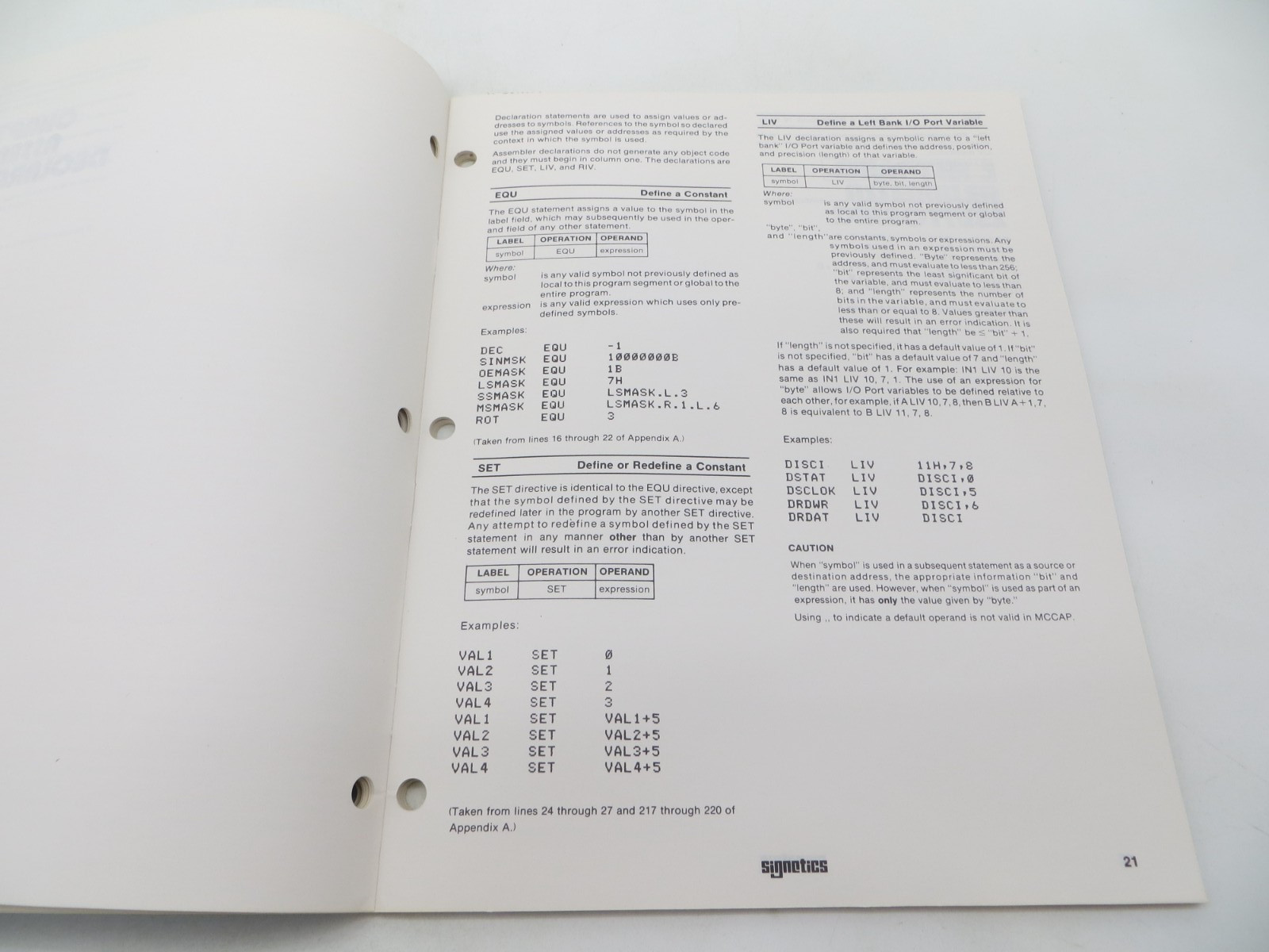 Signetics Microcontroller Cross Assembly Program 1977 vtg technology manual