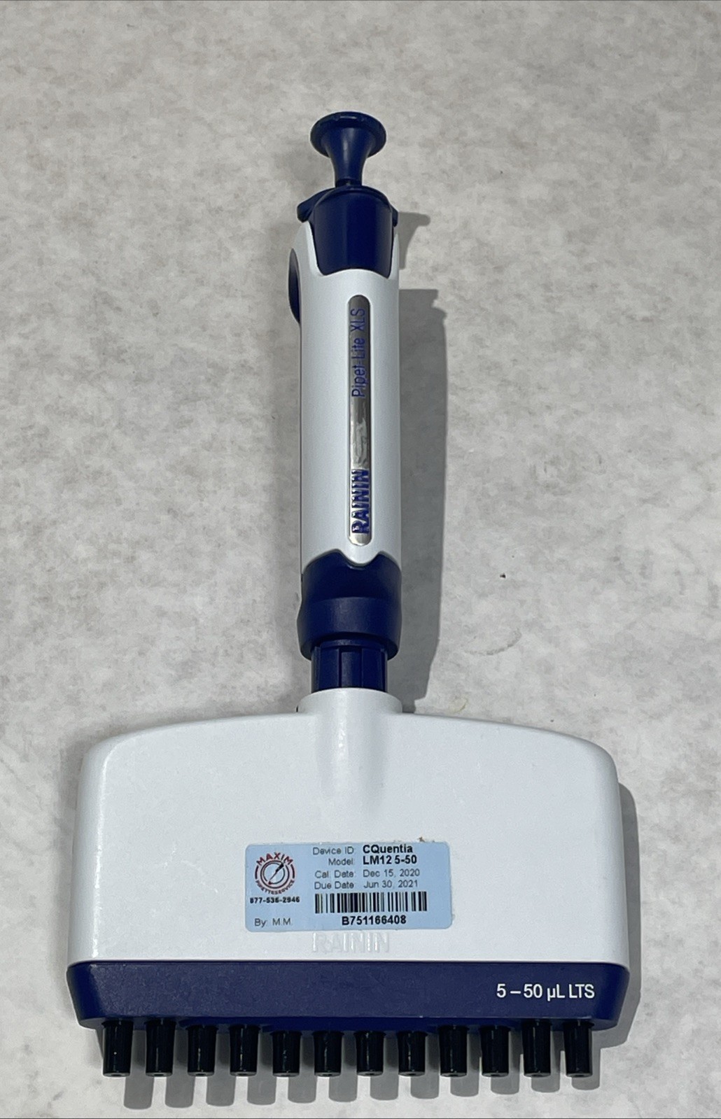 Rainin XLS Pipet Lite Multichannel Pipette, 12 Channel  5-50 μL