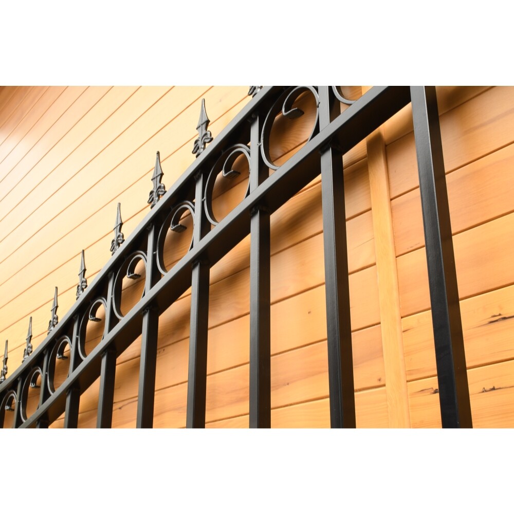 ALEKO Garden Yard Privacy Steel Dual Driveway Gate 12 ft Prague Style Black