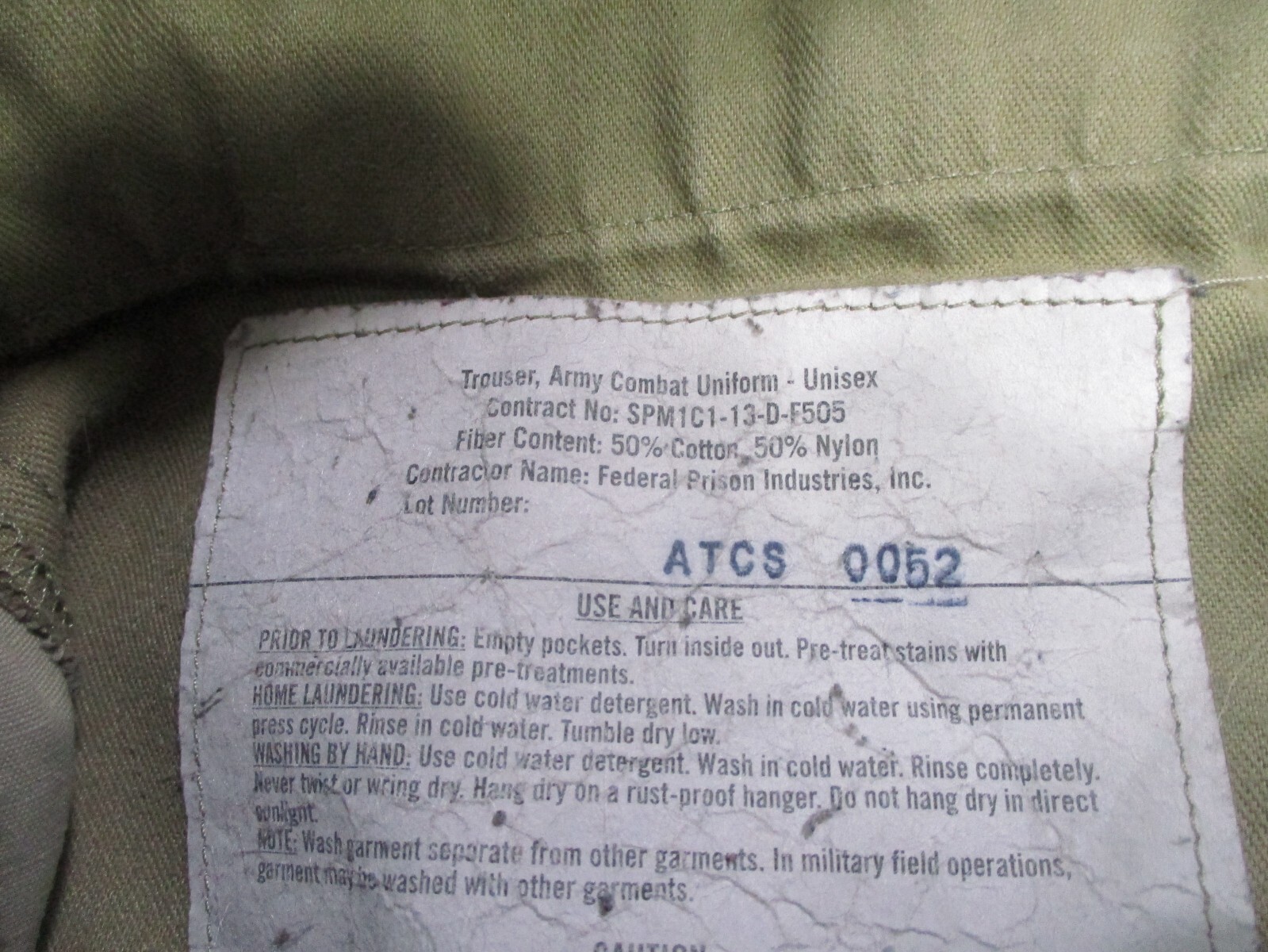 US Army Pants Perimeter Insect Guard Small Long Multicam 8415-01-623-4177