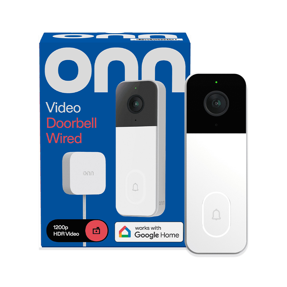 Onn Wired Video Doorbell Intelligent Alerts with Google Home & Gemini 100162900™