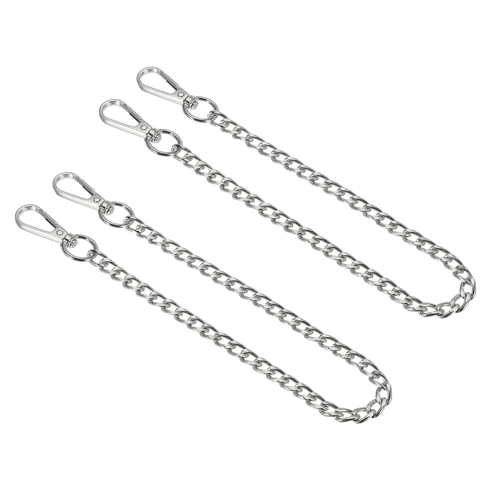 2Pcs 16" Purse Chain Strap Iron Bag Strap Replacement for Handbag Clutch Silver