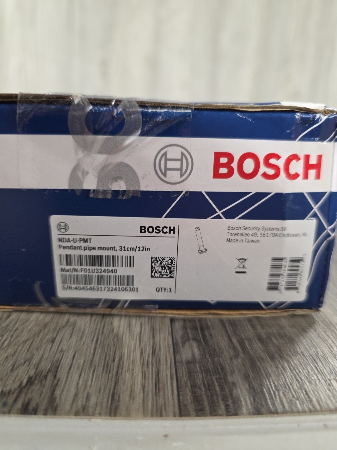 Security Camera Mount - Universal for Dome Cameras 12" Bosch Pendant Pipe Mount