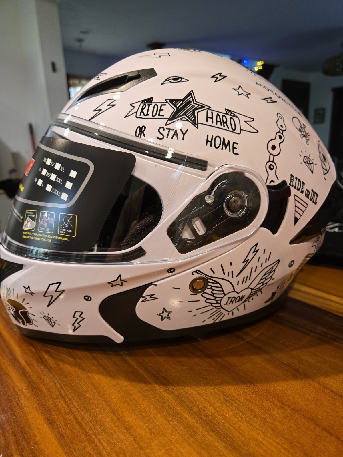CYCKING Full Face Motorcycle Helmet Adult Smoked Sunshield New!!, S: L