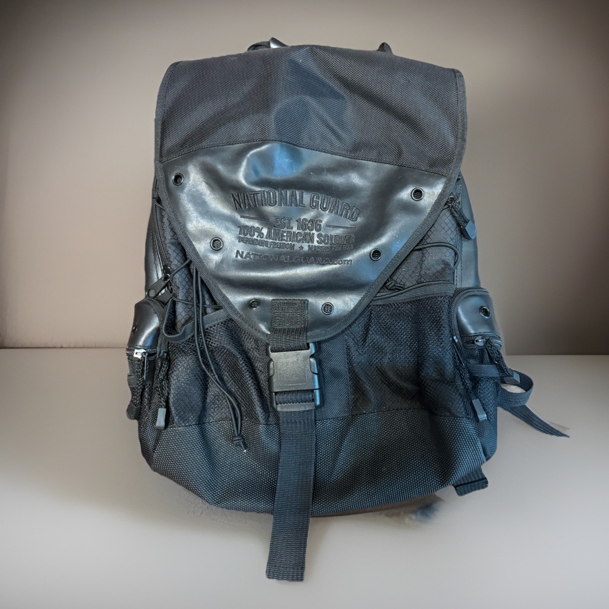 National Guard Backpack Black Military Tactical Rucksack Made In USA Est 1636