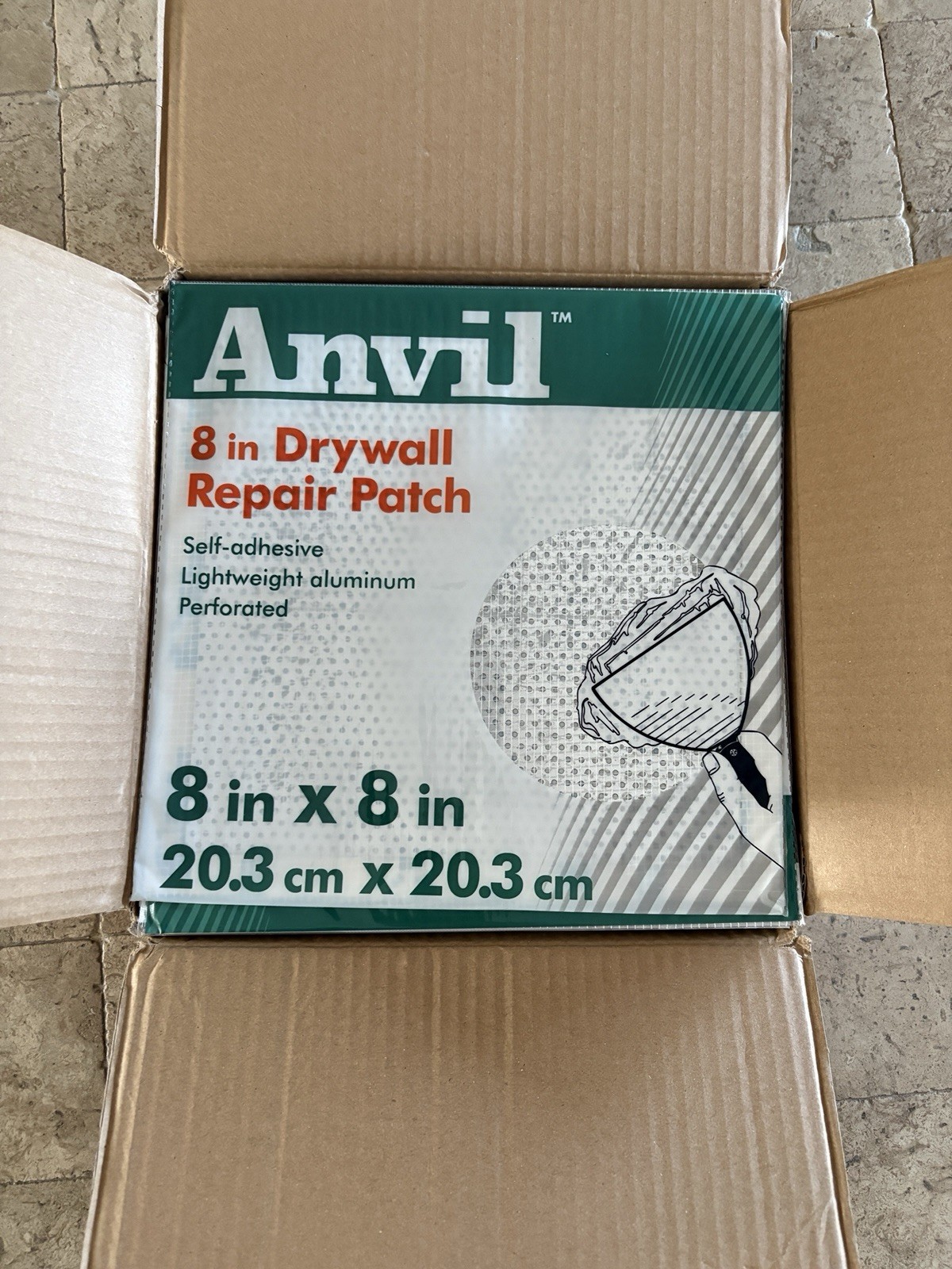 1 Case (24 Count) Anvil 8 in. x 8 in. Drywall Repair Patch - New in Box