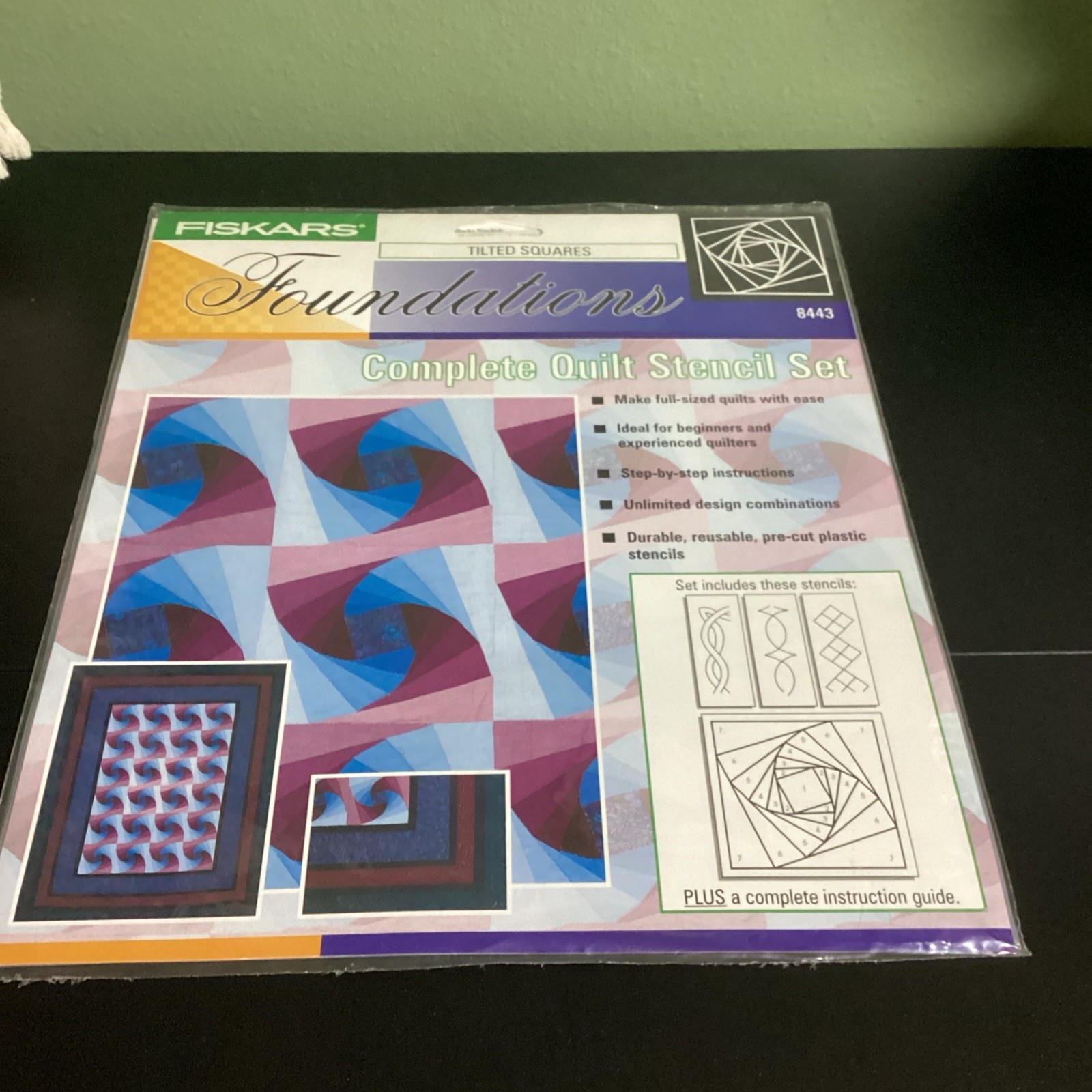 Fiskars Foundations Tilted Squares #8443 Complete Quilt Stencil Set