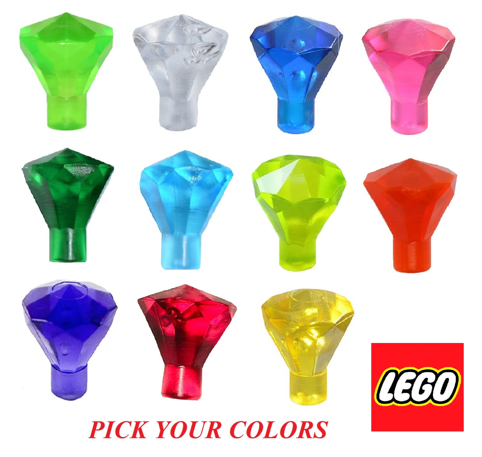 ☀️ LEGO Gems Jewels Crystal Rock - PICK YOUR COLORS - Stone Diamond Treasure Lot