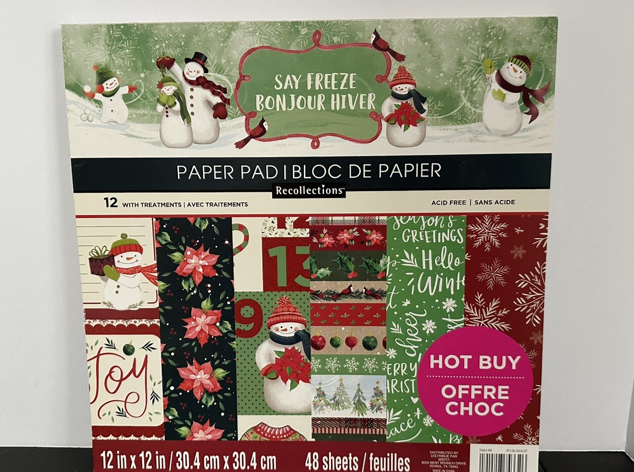 4 Pk Recollections Fireside Say Freeze Christmas Cabin Sugarblus Scrapbook Paper
