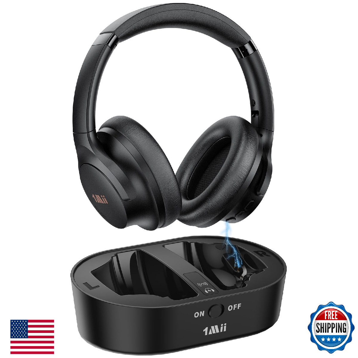 1Mii ClearLinkTV H3 Wireless Headphones for TV - Seniors, Low Latency, 75H Batt