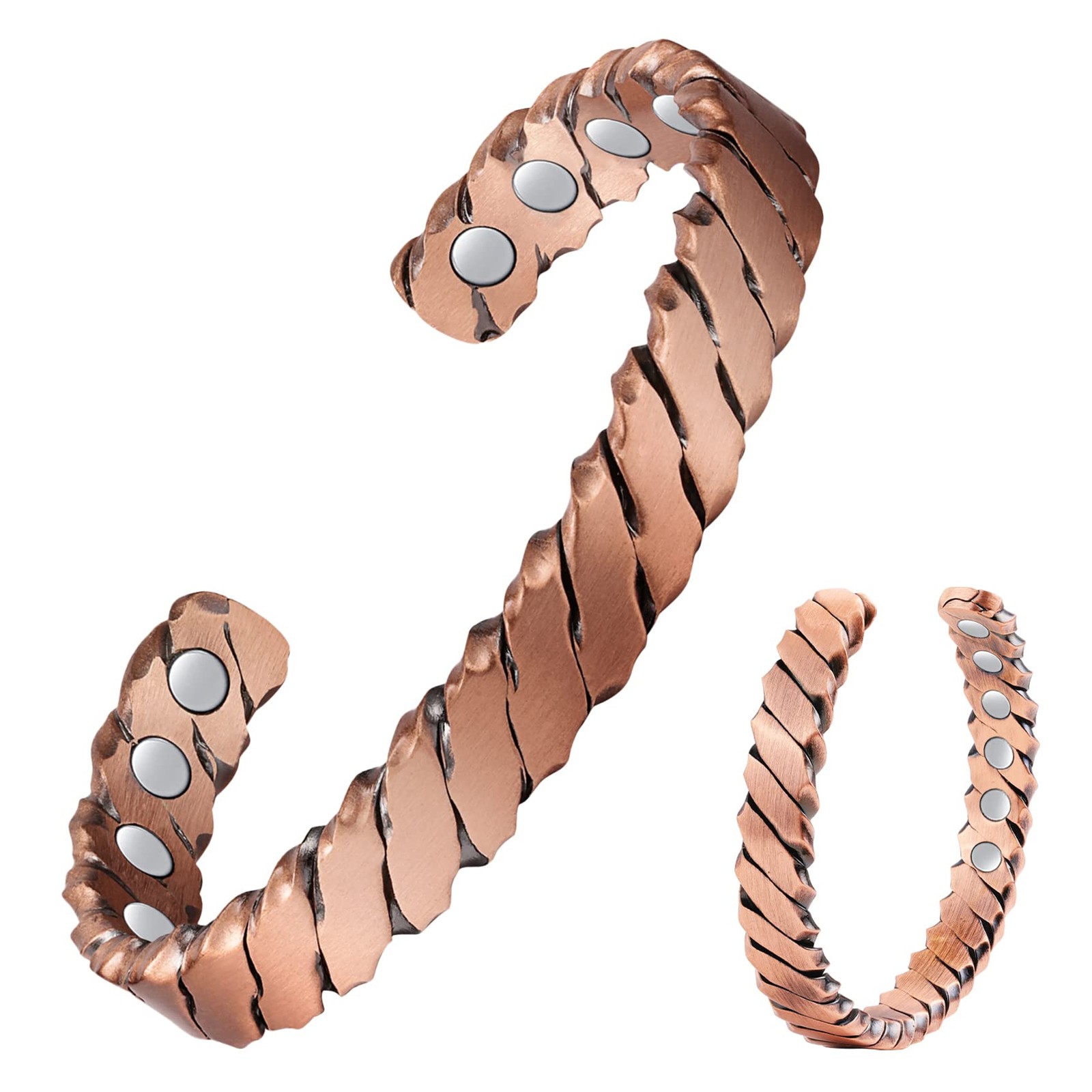 Feraco Copper Bracelets for Men, 12X Strength Pure One Size,