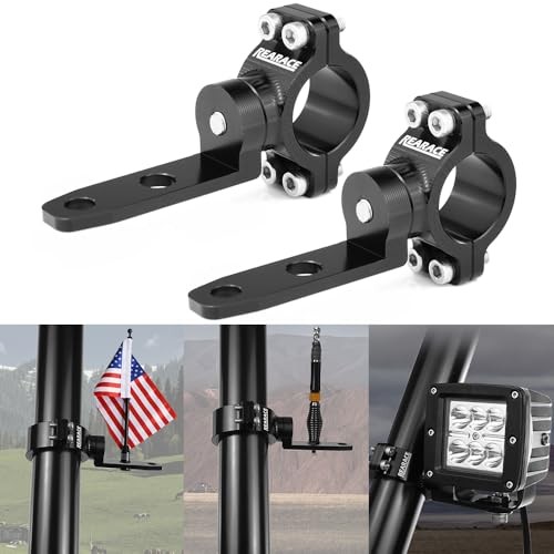 2PCS Whip Light Mount - 360° Rotating Adjustable UTV Flag - Aluminium