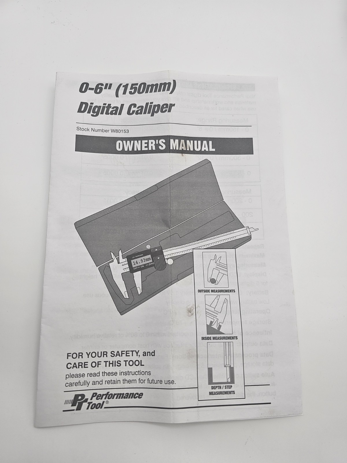 Performance Digital Caliper Tools - 0-6" W80153