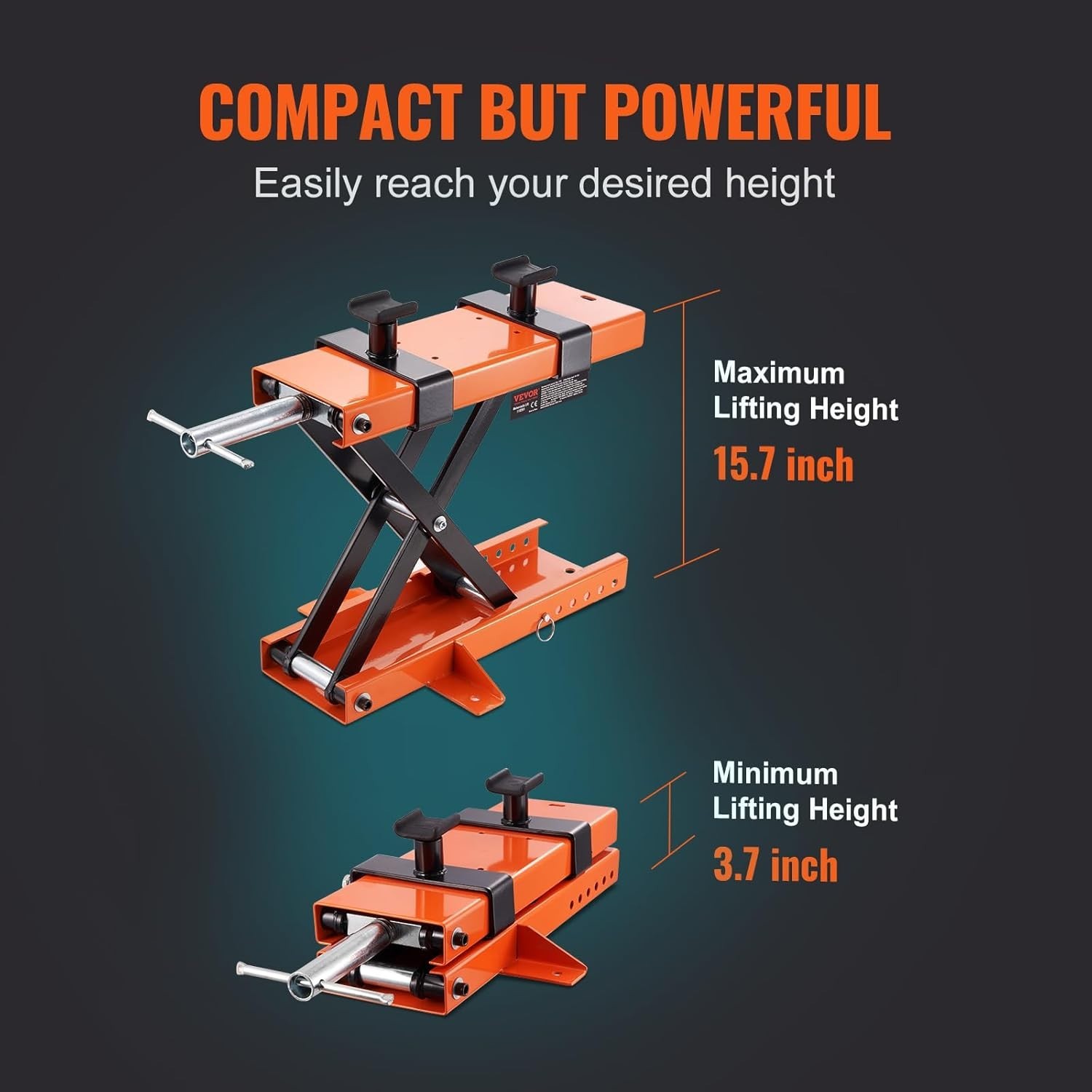 Motorcycle Lift 1100 LBS Center Scissor Jack Hoist Stand VEVOR Saddle Safety