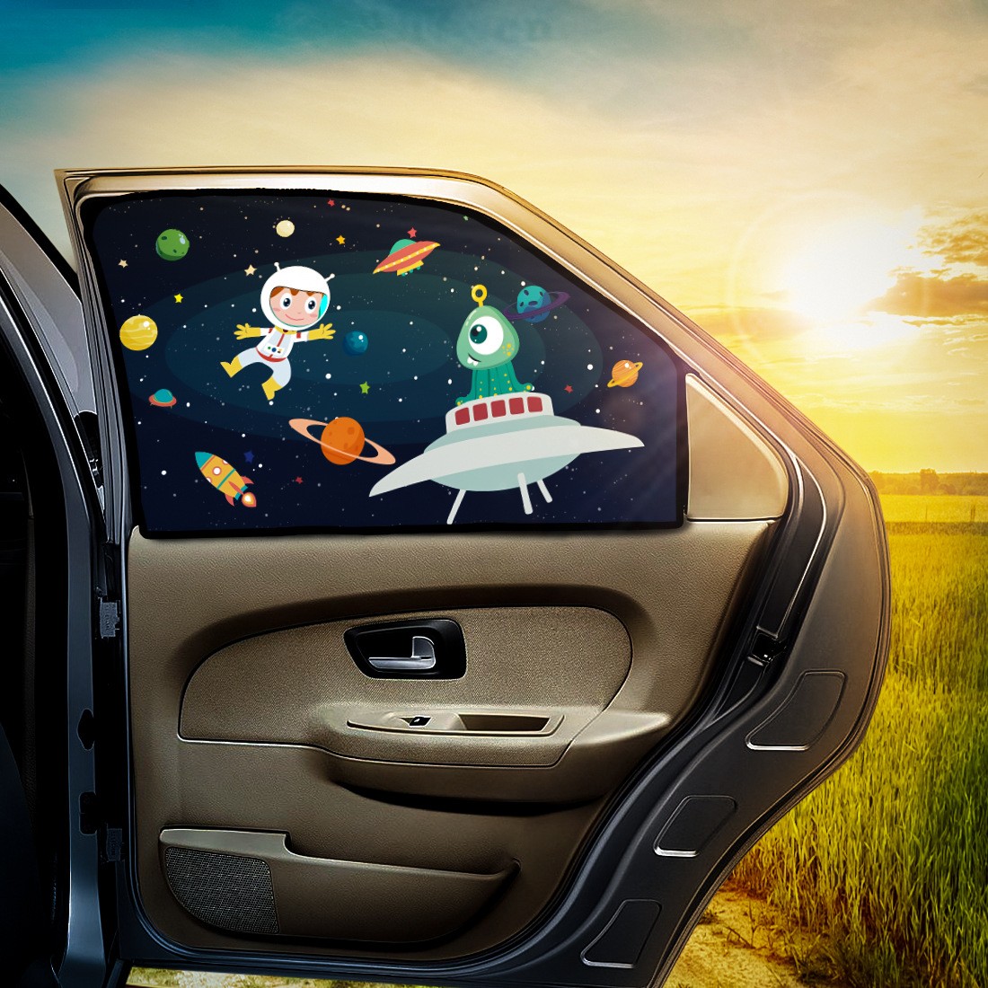 Magnetic Telescopic Side Curtain Screen For Car Sunshade Window