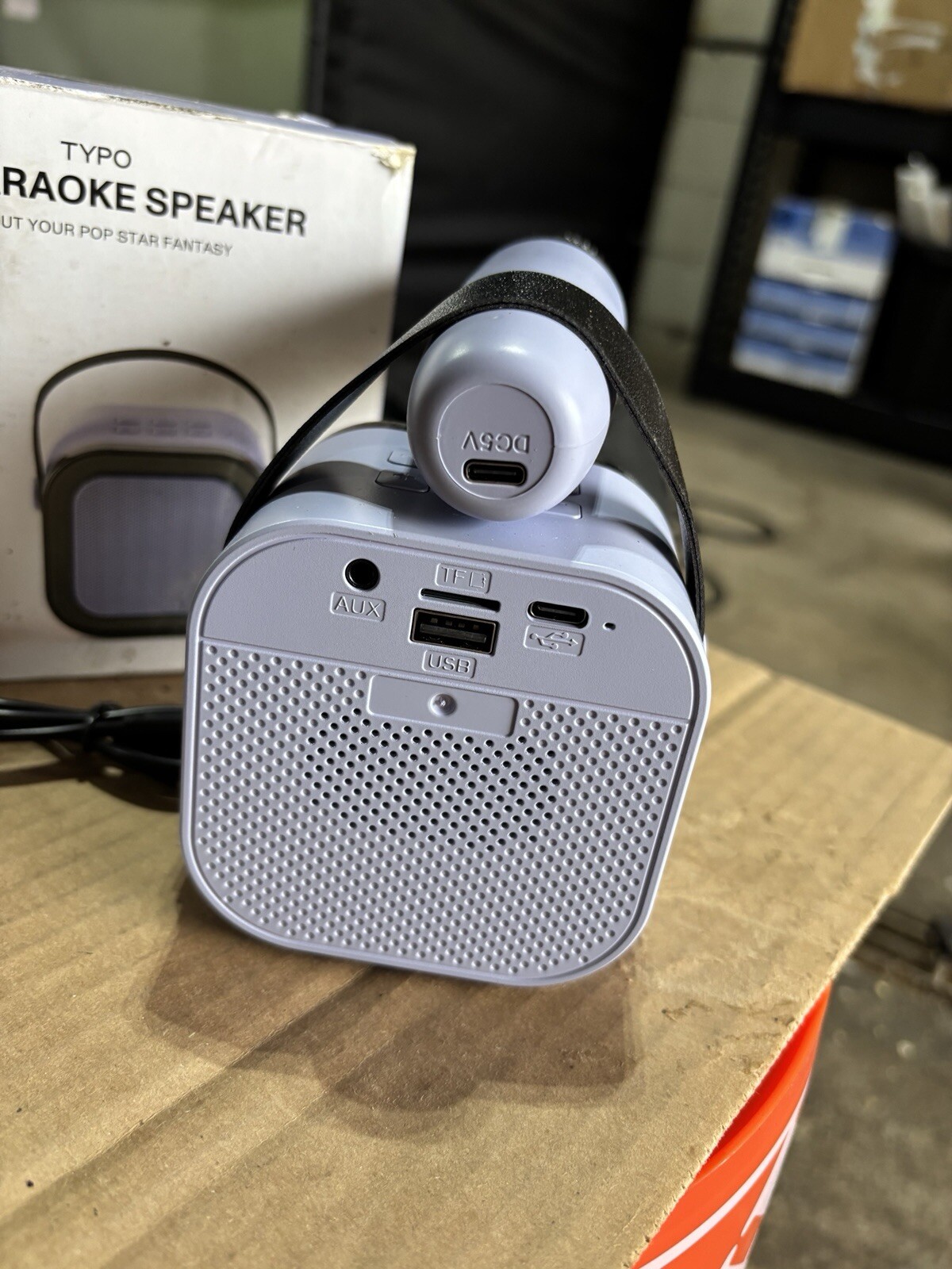 Typo LED Karaoke Speaker with Microphone & Charging Cable – Portable Bluetooth