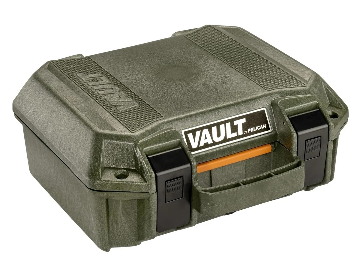 (NEW) Pelican V100 Vault Small Pistol Case, OD Green