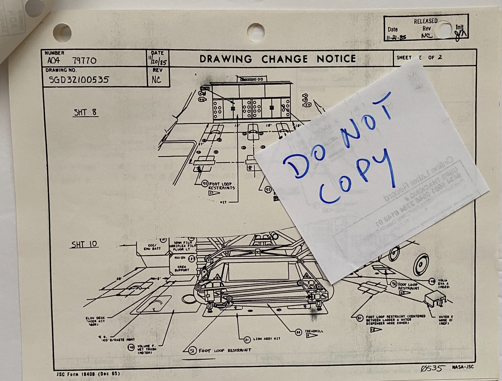 NASA - STS-51L - RARE Classified Documents Pertaining to Construction