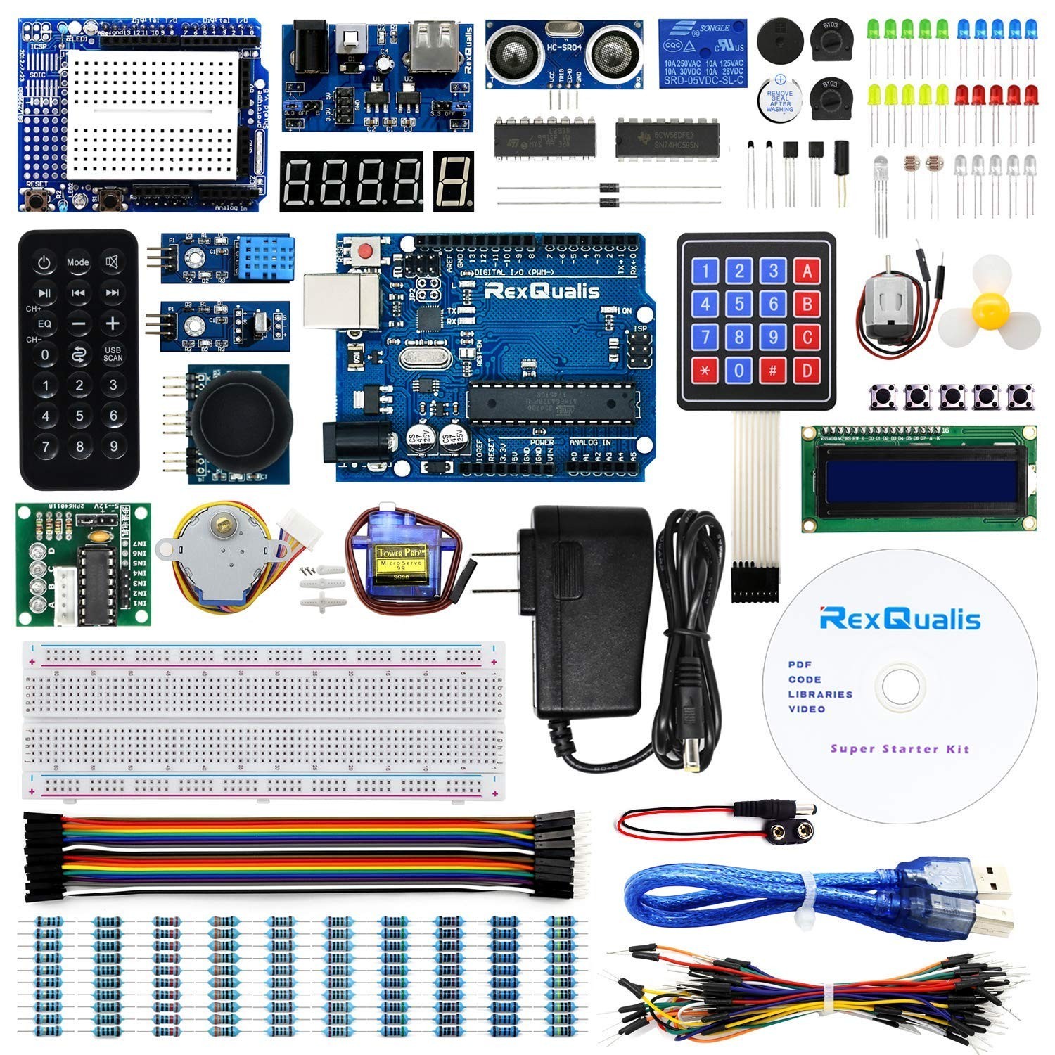 Super Starter Kit Based on Arduino UNO R3 with Tutorial and Control... Fast Ship