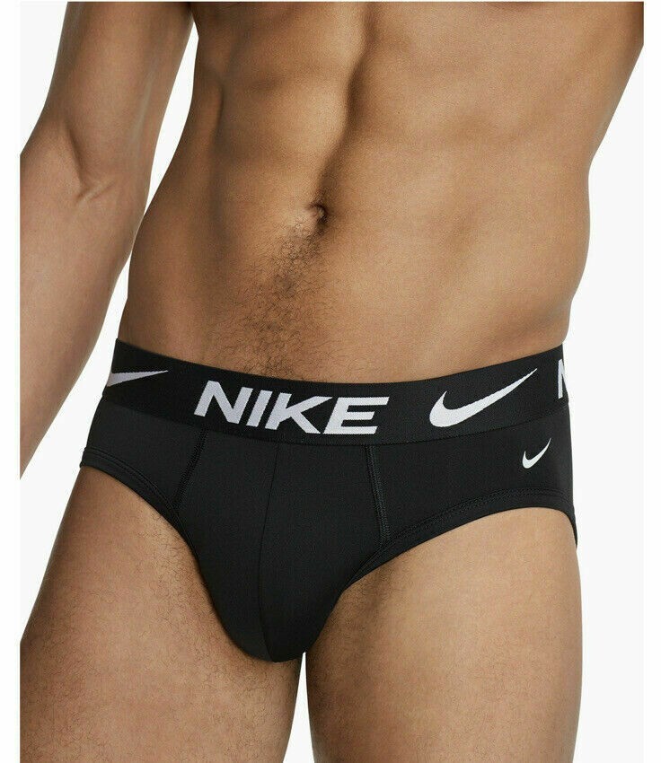 MEN'S NIKE UNDERWEAR dri fit essential micro BRIEFS (3-PACK BLACK WHITE s m L xl