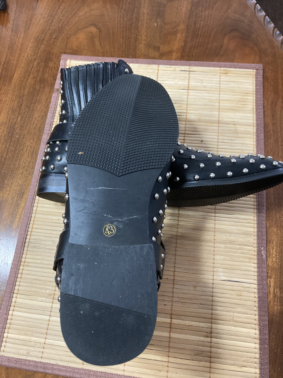 Very Cool Rock and Roll Mens Silver Studded Ankle Boots Size 9D