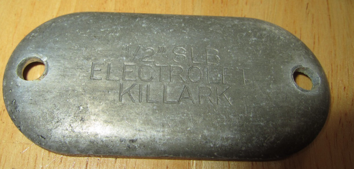 1/2" SLB Electrolet Killark Plate Metal Vintage Salvage